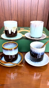 Cốc Sứ Bát Tràng Men Hỏa Biến 200ml Cốc Trụ Uống Trà Cafe Nước Ly Sứ Đẹp Cho Nhà Hàng Khách Sạn