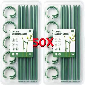 50Pcs Plastic Plant Support Pole Trellis Clips Reusable Plant Vine Protection Grafting Fixing Tool for Vegetable Tomato Garden Supplies