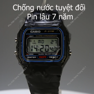 Đồng Hồ Quân Khu F91 Pin Lâu 7 năm Chống Nước Tuyệt Đối Chuông To Đèn Sáng Made In Malaysia 5