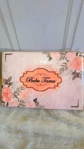 DHASHOP 2 Buku Tamu Pernikahan Motif Bunga untuk 500 Nama