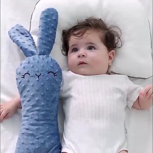 Baby Pillow หมอนหนุนเด็ก อายุ 0-3 ปีหมอนนอนเด็ก ป้องกันความหวาดกลัว นอนตะแคงป้องกันการกลิ้ง หมอนการ์ตูนเด็กแรกเกิด Doudou กำมะหยี่คริสตัล