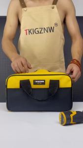TKIGZNW B013-14inch Small Tool Bag Wide Mouth for Man/Woman Yellow Durable Storage Organizer for Hand Tools
