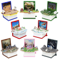 Mini 3D folding book keychain toy, books pop out with unique shapes and novel styles, cognitive puzzle toy. 