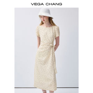 VEGA CHANG | Đầm Hè Giúp Gọn Eo In Hình Chấm Bi