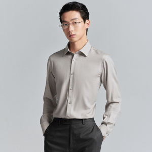 Machine Washable Men Business Dress Long Sleeve Shirt