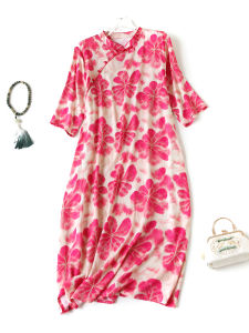 Váy Dài Cạp Cao Phong Cách Mới Mùa Hè 2025 Váy Dài Cạp Cao Dáng Rộng Thời Trang Cao Cấp Váy Dài Cổ Điển Trung Hoa Quốc Gia