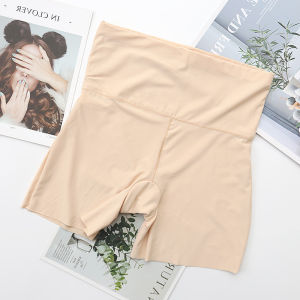 Mid-Waist Wide-Edge Ice Silk Seamless Safety Pants Japanese Style Ultra-Thin One-Piece Anti-Light Boxers For Women