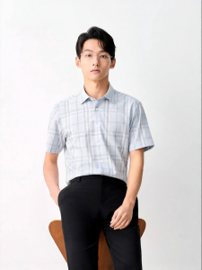 Summer Business Casual Mens Short Sleeve Shirt Fashion Trendy Undershirt