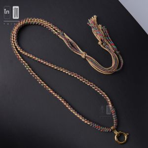 สร้อยคอหยกทอด้วยมือพร้อมเครื่องรางพุทธศาสนา สร้อยคอหยกหยางก้าวทอด้วยมือ เครื่องประดับแฟชั่นสไตล์ชาติพันธุ์