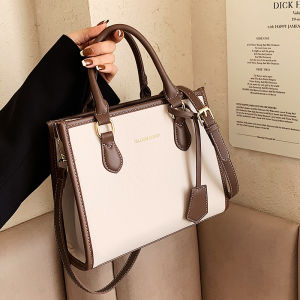 Fashionable Ladies Tote Bag Commuter Handbag Spring Summer New Style Trendy Shoulder Crossbody Bag Soft PU Leather Pure Color