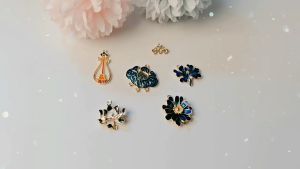 Phiến đúc tráng men sơn xanh nhiều mẫu nguyên liệu làm trang sức cổ trang nguyên liệu DIY