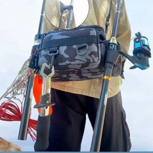 Fishing Lure Bag Large Capacity Backpack Multi-Functional Crossbody Bag with Side Bags for Lure Baits Fishing Rods Lure Gripper Lure Plier