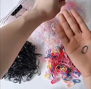 RubberBand Hair Tie Disposable Rubber Band Ponytail Elastic Thick Ties Ropes Getah Rambut 厚透明塑胶发圈皮筋