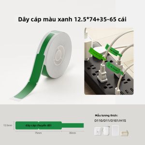 Niimbot Cáp Chống Thấm Nước Dây Nhãn Dán Cuộn Giấy Tương Thích Với D110 D110M D11 D11H D101 H11 Máy In Nhãn Màu Trắng