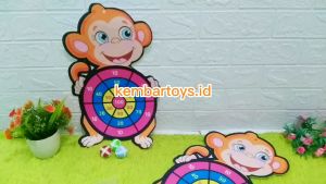 SH134/SH139 Mainan Anak Papan Dart Lempar Bola Dart Antariksa Karakter Hewan Monyet Lucu