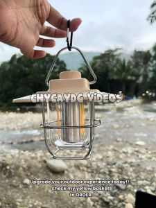 【Arrive In 1-3 Days】LED Hanging Lantern Vintage Portable Hanging Tent Light Stepless Dimming Waterproof IPX4 Rechargeable for Outdoors for Hiking Camp for Home