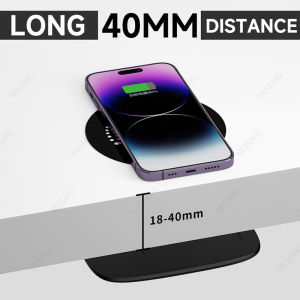 40MM Long Distance Hidden Wireless Charger Long Range Charger Stealth Desktop Under Table Marble Furniture Invisible Air Charging adsorption For iPhone 15 Pro 14 13 12 11 Pro Max XS XR Samsung Z Fold 5 4 3 S23 Ultra S22 S21 Note 20 10 9 XIAOMI HUAWEI