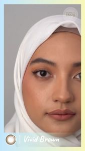 Pembelian Softlens Story Vivid Brown 1 Pasang | 14.5mm Soflens Premium Korea | Soflen Natural 6Bulan