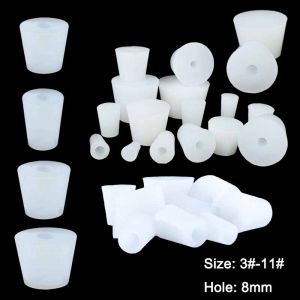3#-11# Solides Silicone Stopper Plug Airlock Stopper With Hole Laboratory Stopper Valve Fermentation Secondary Brew Wine Bottles