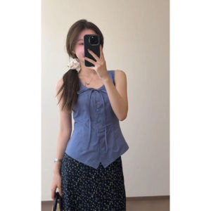 YUEZHONGWEI | Stylish Niche Fitted Sleeveless Shirt