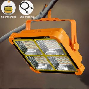 Solar Rechargeable Camping Lantern High Power Bank LED Tent Light Powerful Magnet Flashlight Repair Emergency Lamp