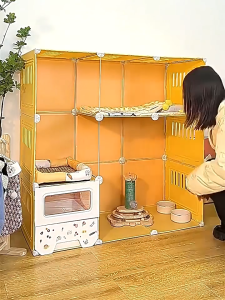 วิลล่า แมว บ้าน แมว นอก บ้าน คอนโดแมว 2 ตัว ตู้แมว วิลล่าสำหรับแมวขนาดใหญ่ 2 ชั้น พร้อมกระบะทรายในตัว แผงโปร่งใส สีอะลาบาสเตอร์ ผลิตจากเรซิน PP และเหล็ก ขนาด เหมาะสำหรับใช้ในบ้าน