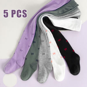 5 PCS Mid-Thickness Plain Baby Toddler Leggings Socks – Children Girl Kid Tights for Casual School & Layering