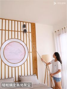 💥300CM💥 Adjustable Stretch Extend Microfiber Feather Duster Household Dusting Brush with Telescopic Pole Stainless Steel Telescopic Retractable Duster Duster Brush Household Dusting Brush For Cleaning