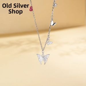 WU YUE JEWELRY | Sterling 925 Silver Butterfly Necklace Choker