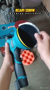 REAIM Cordless polishing machine Li-ion battery Variable Speed With Spare Polishing Pad Parts Cordless Car Polishing Machine portable polishing machine brushless polishing machine