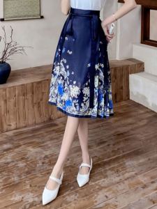 New Chinese Style Short Half Skirt Horse Tail Skirt Set 2025 Summer Miniature National Style Reformed Hanfu Costume