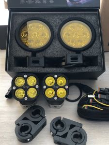 Liming Motorcycle Spotlight Four Beads One Drag Four Flash No Limit Dimming Breath Light Off-Road Vehicle Modification Parts