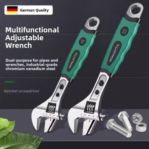 MONLEYTA | Industrial Grade German Precision Wrench Large Caliber 12 Inch Bathroom Open End Adjustable Wrench High Strength Universal Tool