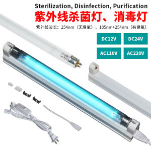 UVC 254nm Blue Light Ozone Disinfection Sterilization Lamp 4W 6W 8W Ultraviolet Light Lamp for Production Work Home Decor