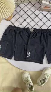 Quần short thun cotton giả jean túi hộp cho bé trai từ 8-38kg