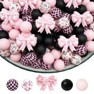 8/25PCS Spot Bow Theme 3D Creative DIY Bead Crafts Used for Pen Keychain Jewelry Accessories Art Supplies