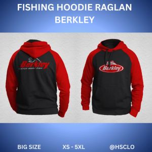 Hoodie Jumper Raglan HSCLO Mancing Berkley Bahan Fleece Jaket Lengan Panjang Ukuran Jumbo Big Size XS S M L XL XXL 3XL 4XL 5XL