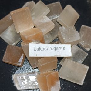 Batu Selenite Orange Super  Natural/ Lempengan Bahan Selenite Orange / bahan akik giwang cat eye High Quality