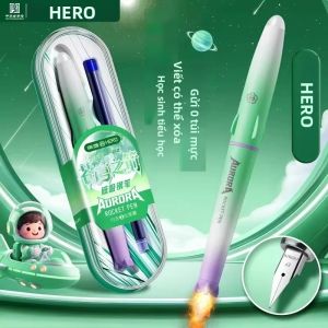 HERO | Bút Máy Từ Tính Hero P212 Dành Cho Học Sinh - Chống Rò Rỉ Chỉnh Tư Thế Có Thể Thay Thế Hộp Mực - Lý Tưởng Cho Trẻ Em & Người Mới Bắt Đầu