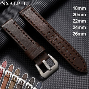 Stitching Wristband Genuine Leather Watch Strap 18mm 20mm 22mm 24mm 26mm Cowhide Watchband for Panerai for Omega Bracelet