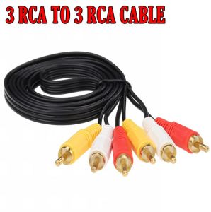3x3 RCA AV Cable Tangle-Free Design Wire Connector Male High Quality Adaptor