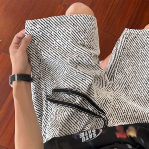 Quần Short Thể Thao Thường Ngày Họa Tiết Sọc Zebra Cho Nam Mùa Hè Cỡ Lớn Rộng Rãi Ống Đứng Năm Inch Quần Áo Công Sở Thoải Mái