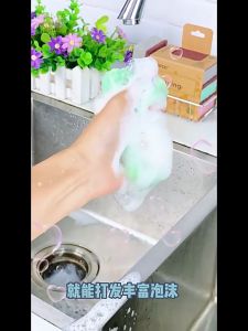 【 In Stock 】5PCS/Pack Sponge Dishwashing Sponge Scouring Pad Cleaning Sponge Block Kitchen Dishwashing Sponge Span Pencuci Pinggan Mangkuk洗碗海绵
