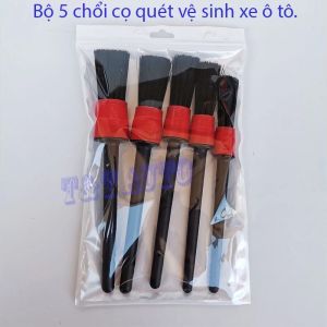 Bộ 5 chổi cọ quét vệ sinh xe ô tô đa năng chất lượng cao.