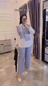 LANAYA SET gamis setelan wanita terbaru 2024 one set kondangan lebaran 2025 simple elegant