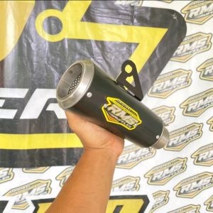 Knalpot SLENCER RMS GP1 silencer Black Untuk Gl Vixion Cb Herex sarangan 1/4 Sarteng Suara Motor