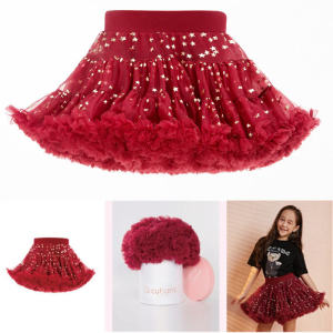 ชุดกระโปรง Tutu สำหรับเด็กผู้หญิง Q.cutians วันเกิดครึ่งตัว ชุดเจ้าหญิง ชุดเด็ก ชุดกระโปรงผ้าโพลีเอสเตอร์ ชุดเด็กผู้หญิง