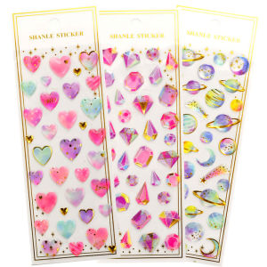 Sparkling Jewel-shaped 3D Gold Sticker