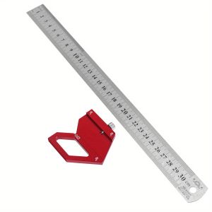 Center Finder 45/60/90 Degree Angle Scriber Line Marking Gauge Multi-func Steel Ruler Positioning Block Layout Measuring Tools
