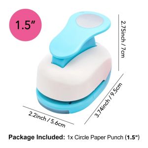 Circle Paper Hole Puncher Cutter Tool Set 0.3"/0.6"/1"/1.5"/2"/3" Lever Action Craft Punches for Paper Crafting Scrapbooking